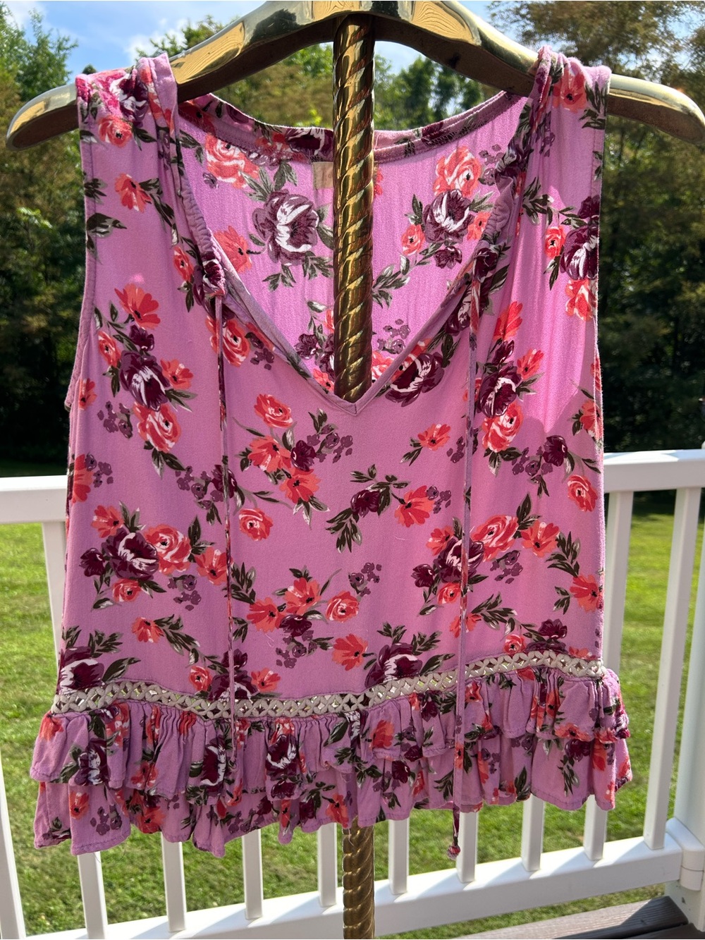 Abercrombie & Fitch Pink Floral Tie-Front Dress
